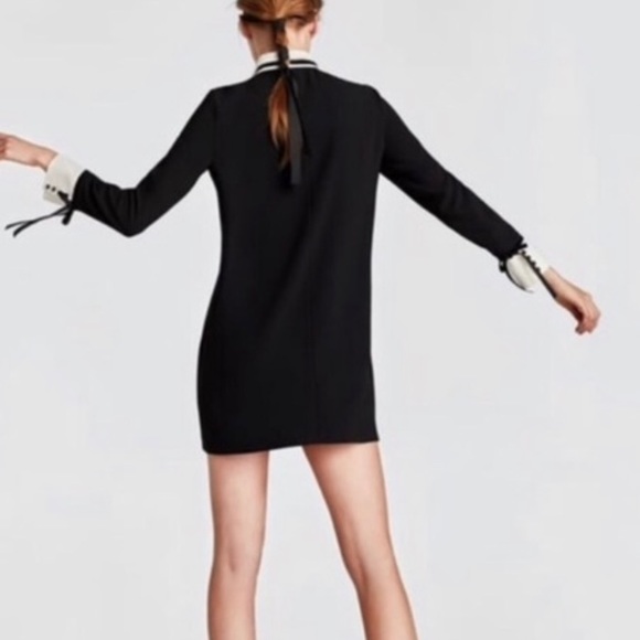 Zara black and white collared dress NWT XS - Picture 2 of 4